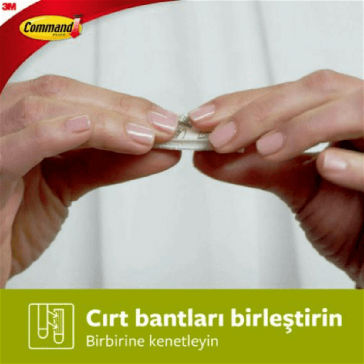 3M™ Command™ 17206-CIS Büyük Boy Cırt Cırt Bant, Max 7,2 kg (4 Set Büyük Boy Cırt Bant)