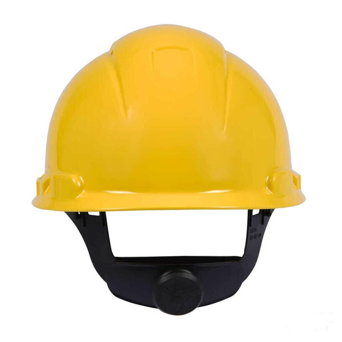 3M™ H-700N-GU Sert Başlık, Mandallı, Havalandırmalı, Plastik Ter Bantlı Baret / Sarı