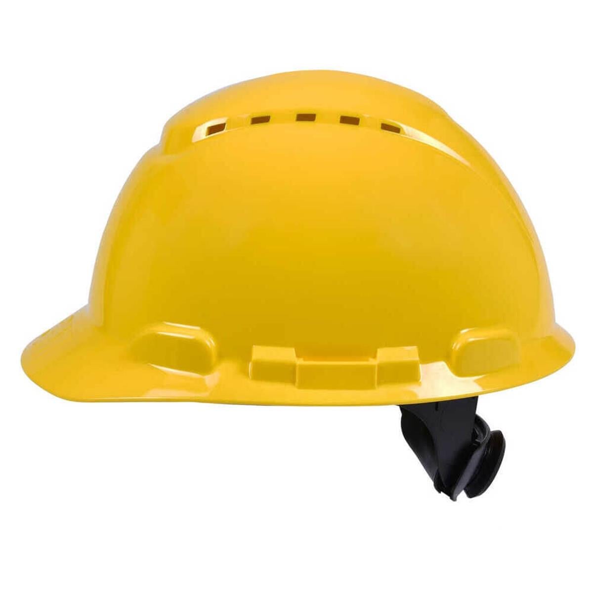 3M™ H-700N-GU Sert Başlık, Mandallı, Havalandırmalı, Plastik Ter Bantlı Baret / Sarı