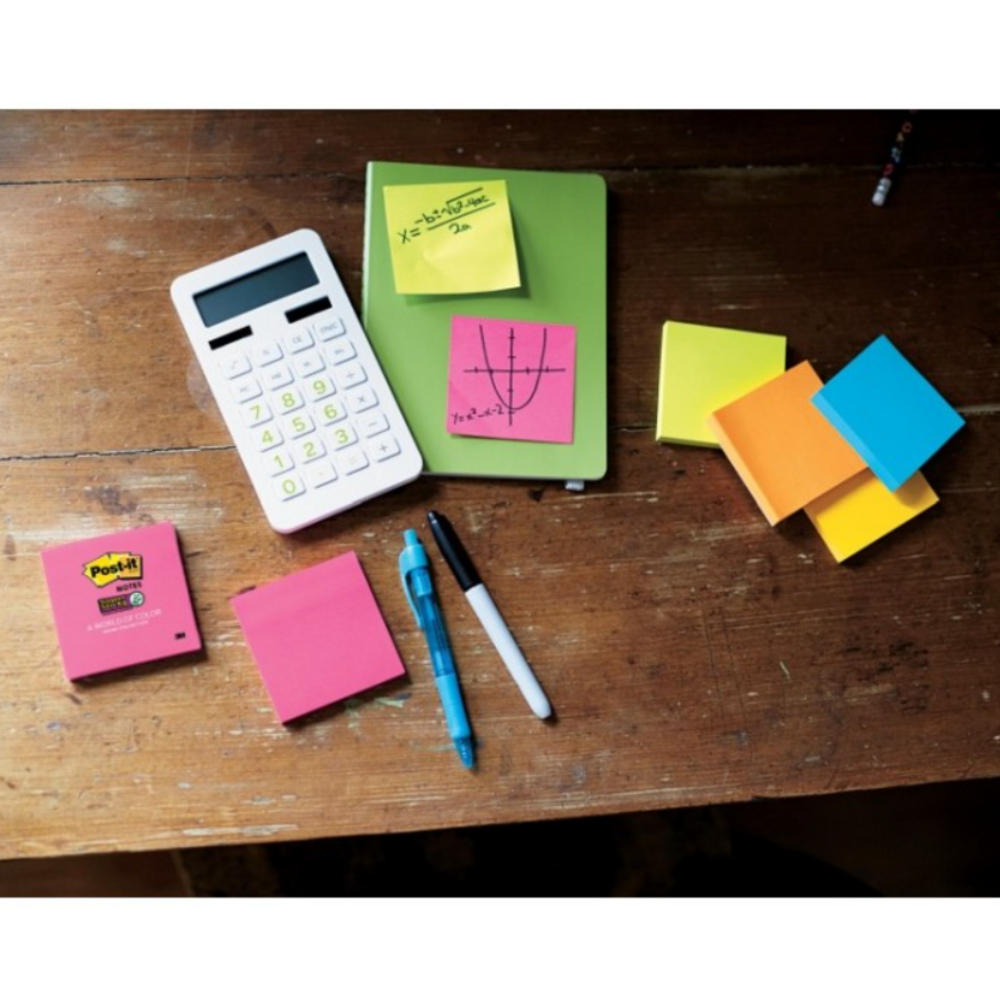 3M™ Post-it® Yapışkanlı Not Kağıdı, Enerji Serisi - 6lı Paket (100 yaprak, 76mm x 76mm)