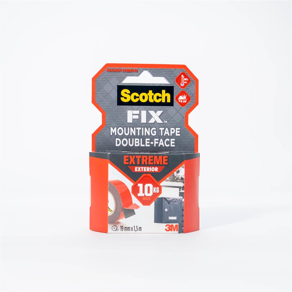 3M™ Scotch-Fix™ Extreme Dış Mekan Montaj Bandı, Max 10 kg (19mm x 1,5m)