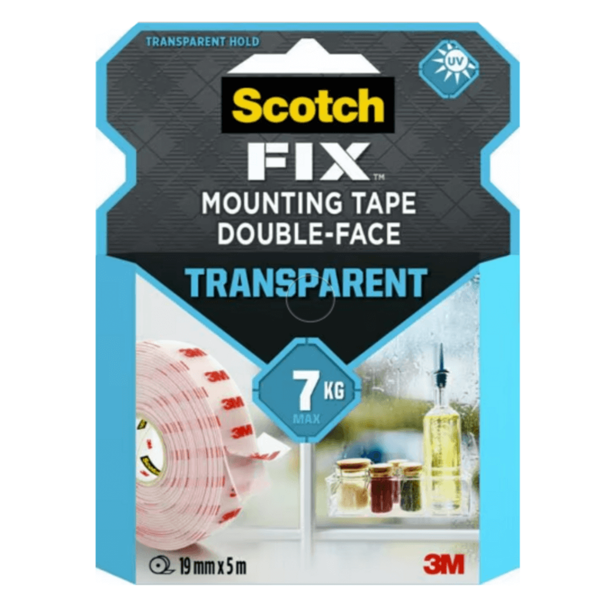 3M™ Scotch-Fix™ Montaj Bandı - 4910C-1915-P, Şeffaf - Max 7 kg (19mm x 5m)