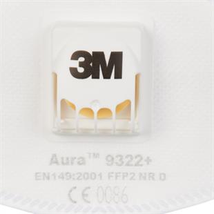 3M™ Aura™ 9322+ FFP2 Valfli Partikül Solunum Maskesi - 10lu Paket