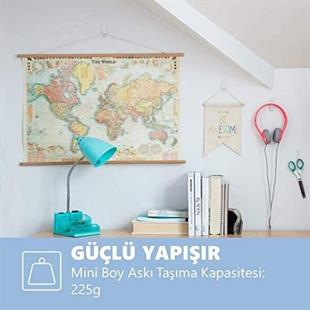 3M™ Command™ 17006CLR-CEE Mini Boy Şeffaf Askı, Max 225 gr (6 Askı + 8 Küçük Boy Cırt Bant)