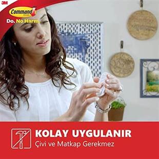 3M™ Command™ 17021P-CEE Orta Boy Yedek Bant, Max 1,3 kg (9 Orta Boy Cırt Bant)