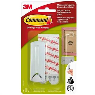 3M™ Command™ 17041-CIS İpli Çerçeve Askısı, Max 2,2 kg (1 Askı + 2 Büyük Boy Cırt Bant)