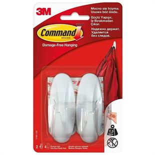 3M™ Command™ 17081-CIS Orta Boy Askı, Max 1,3 kg (2 Askı + 4 Orta Boy Cırt Bant)