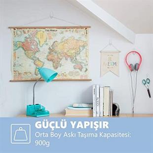 3M™ Command™ 17091CLR-CEE Orta Boy Şeffaf Askı, Max 900 gr (2 Askı + 4 Orta Boy Cırt Bant)