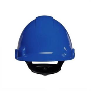 3M™ G3000NUV-BB Sert Başlık, Uvicator, Mandallı, Havalandırmalı, Plastik Ter Bantlı Baret / Mavi