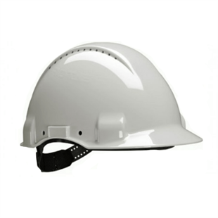 3M™ G3000NUV-VI Sert Başlık, Uvicator, Mandallı, Havalandırmalı, Plastik Ter Bantlı Baret / Beyaz