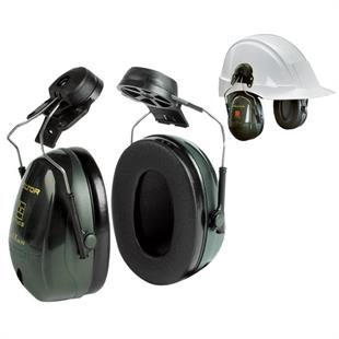 3M™ Peltor™ Optime™ II  H520P3E Manşonlu, Barete Takılabilir Kulaklık - Yeşil, 30 dB
