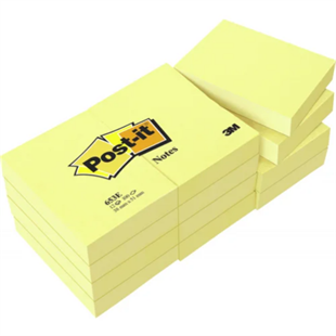 3M™ Post-it® 653 Yapışkanlı Not Kağıdı, Sarı (100 yaprak, 38mm x 51mm)