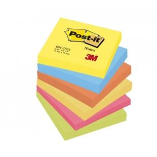 3M™ Post-it® Yapışkanlı Not Kağıdı, Enerji Serisi - 6lı Paket (100 yaprak, 76mm x 76mm)