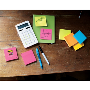 3M™ Post-it® Yapışkanlı Not Kağıdı, Enerji Serisi - 6lı Paket (100 yaprak, 76mm x 76mm)