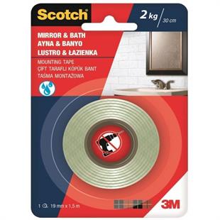 3M™ Scotch® Ayna ve Banyo Çift Taraflı Köpük Bant (19mm x 1,5m)