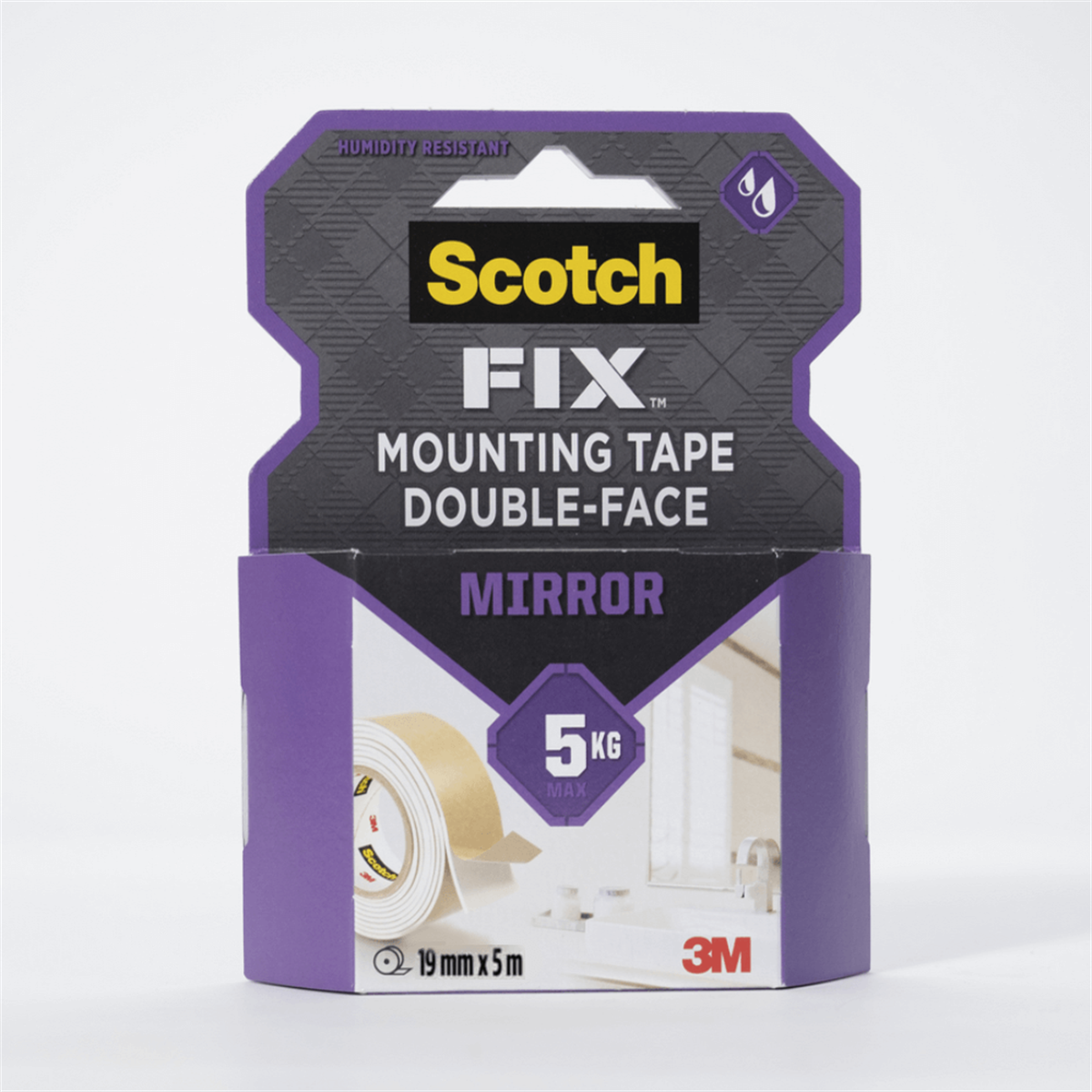 3M™ Scotch-Fix™ Ayna Montaj Bandı - 4496W-1950-P, Max 5 kg (19mm x 5m)