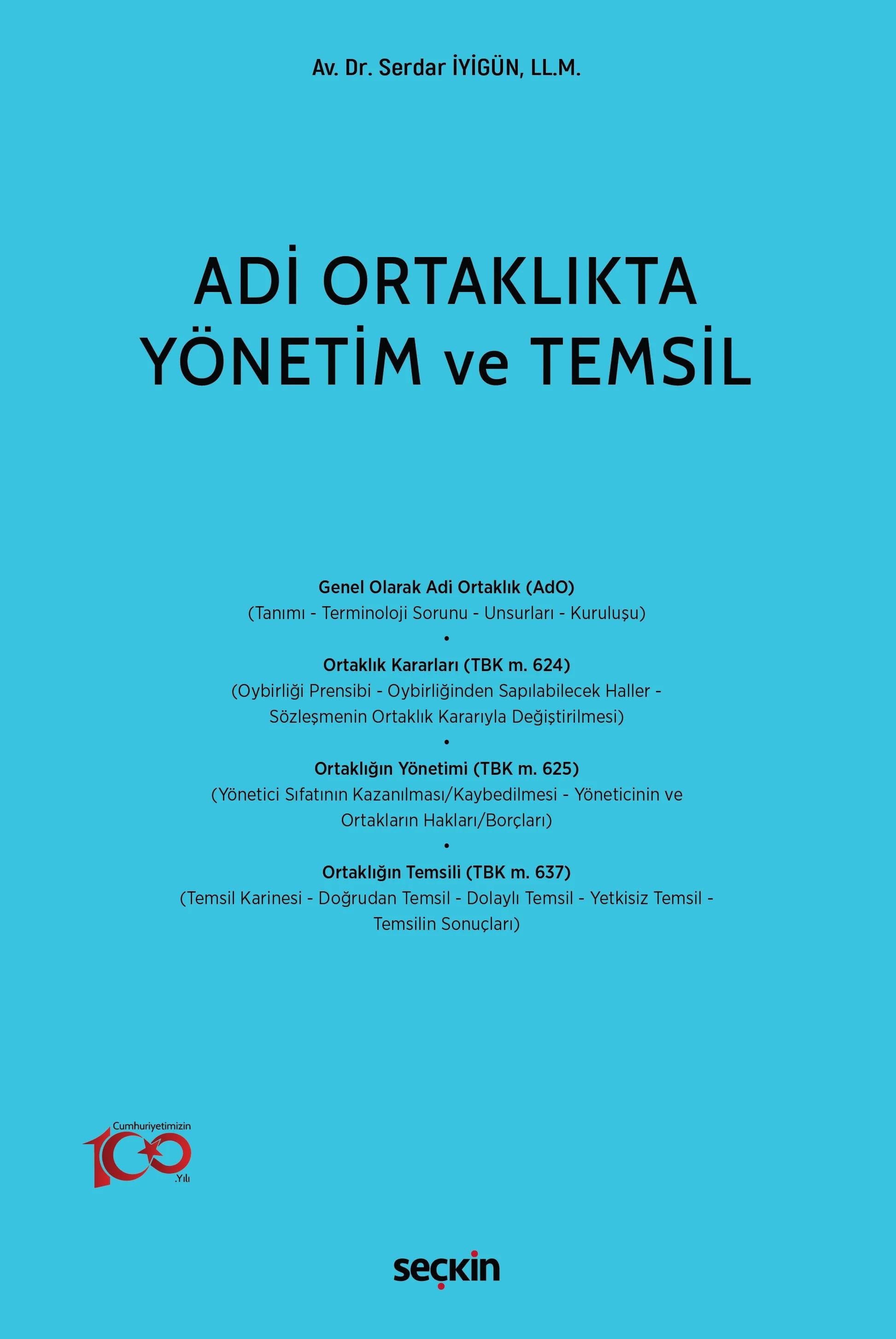 Adi Ortaklıkta Yönetim ve Temsil