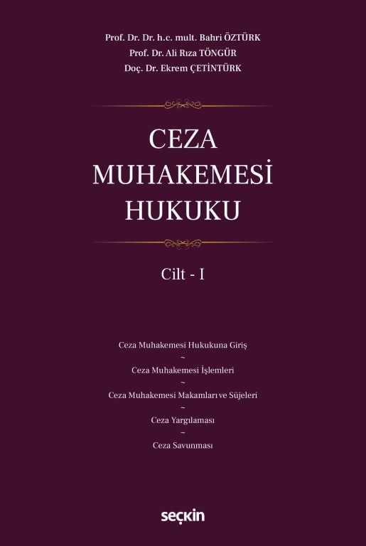 Ceza Muhakemesi Hukuku Cilt - I