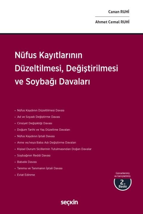 Nüfus Kayıtlarının Düzeltilmesi, Değiştirilmesi ve Soybağı Davaları