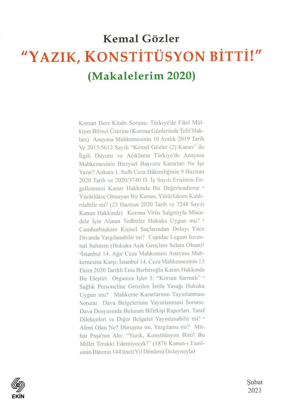 Yazık, Konstitüsyon Bitti!