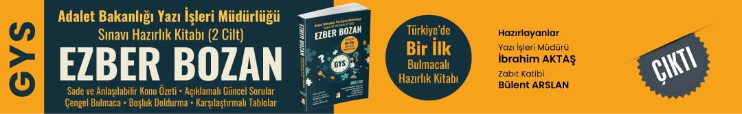 Adalet Bakanlığı Yazı İşleri Müdürlüğü Sınavı Hazırlık Kitabı - EZBER BOZAN (2 Cilt)
