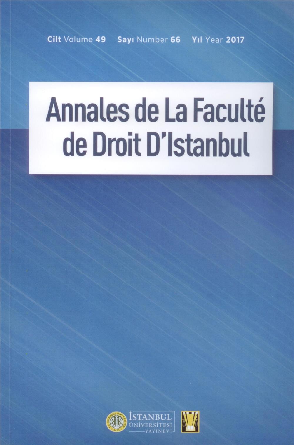 Annales de La Faculte de Droit D'Istanbul