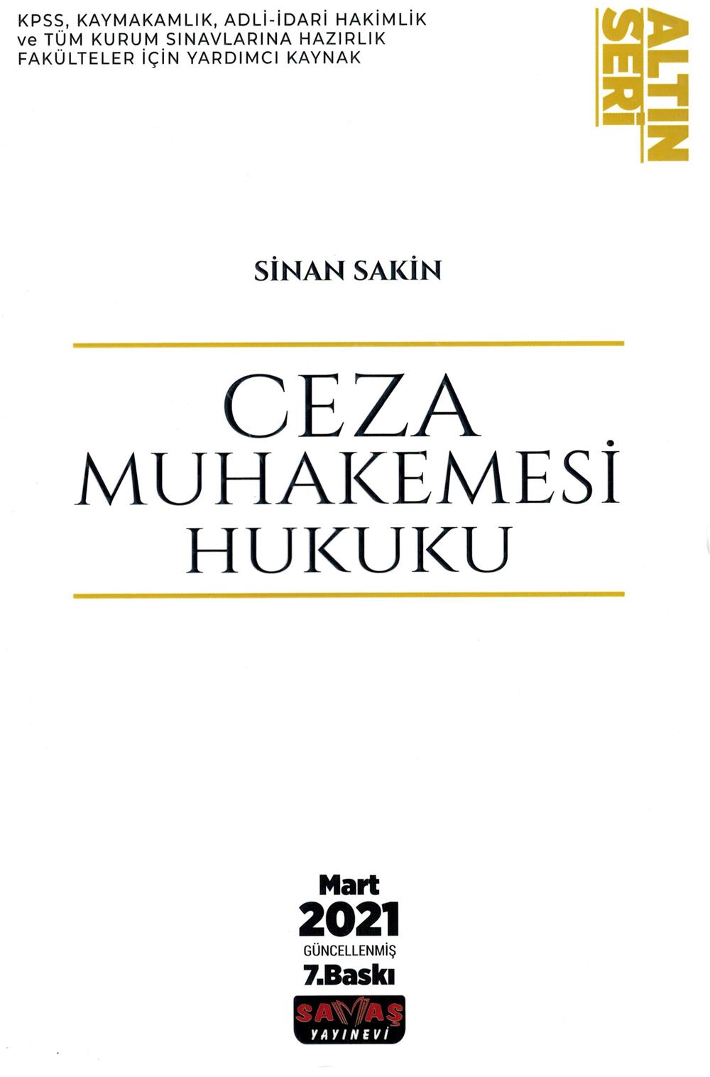 Ceza Muhakemesi Hukuku (Altın Seri)