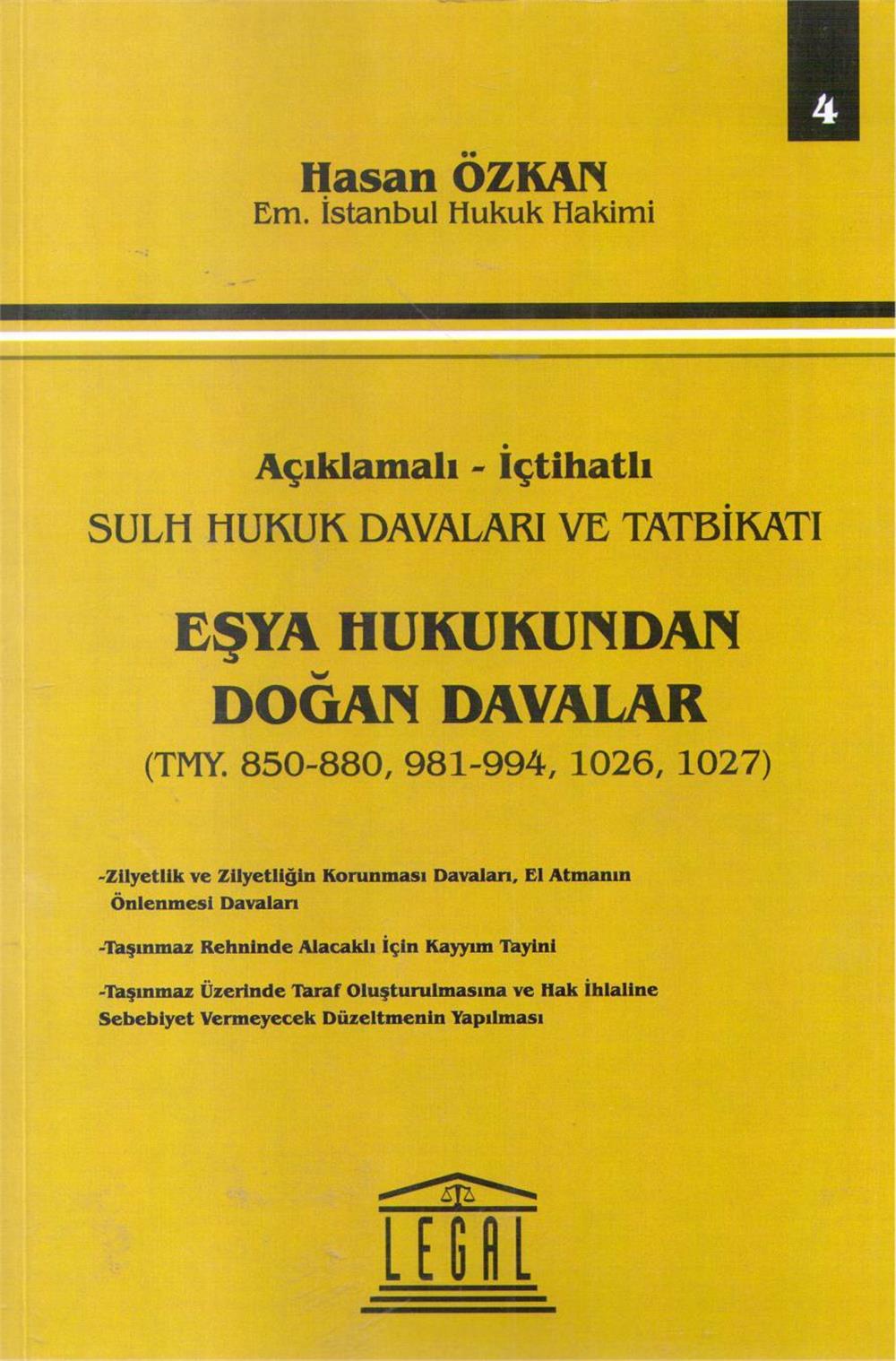 Eşya Hukukundan Doğan Davalar TMY. 850-880, 981-994, 1026, 1027