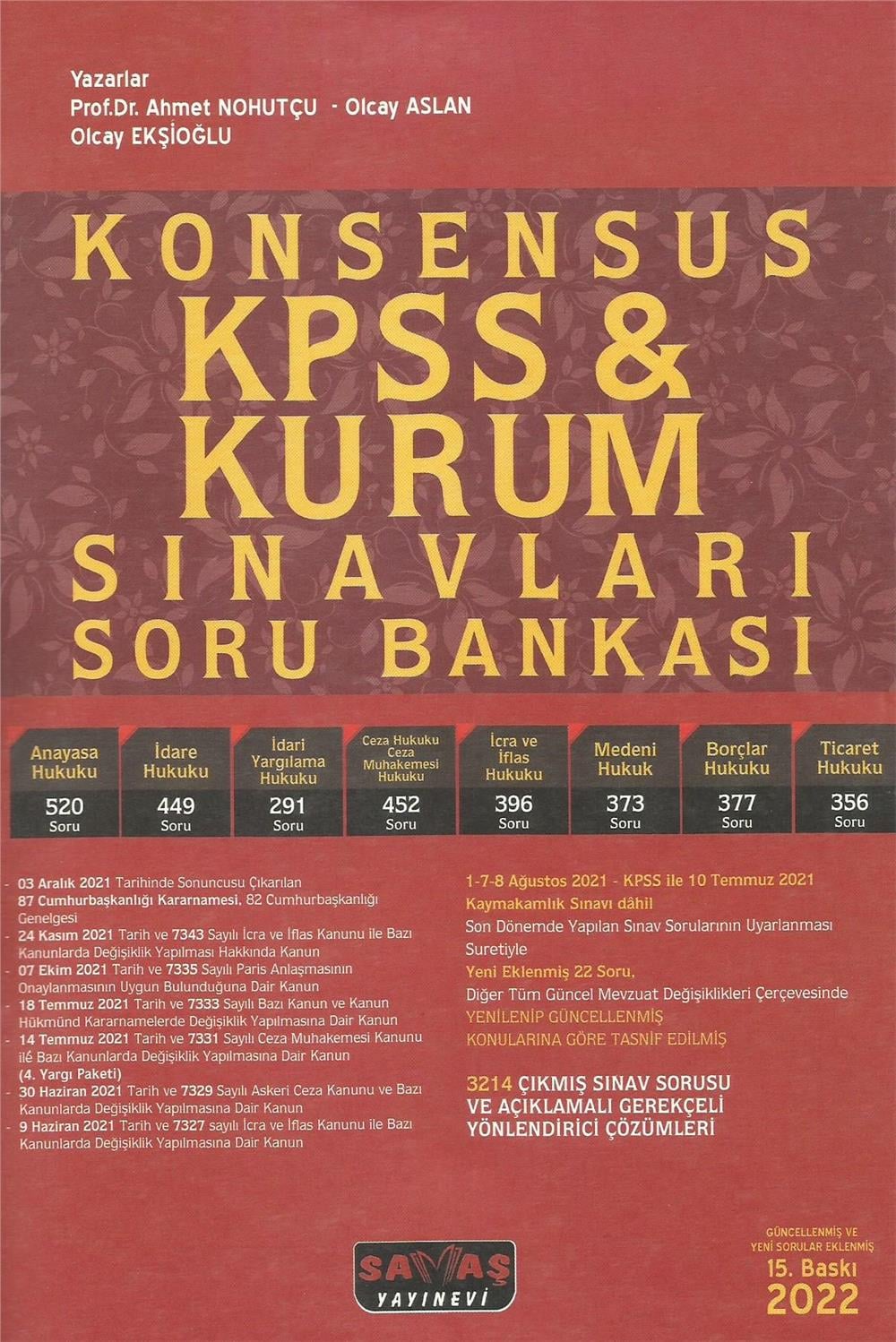 Konsensus KPSS & Kurum Sınavları Soru Bankası