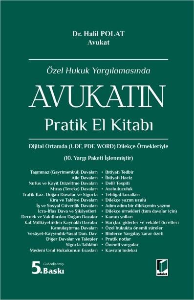(Ön Sipariş) Özel Hukuk Yargılamasında Avukatın Pratik El Kitabı