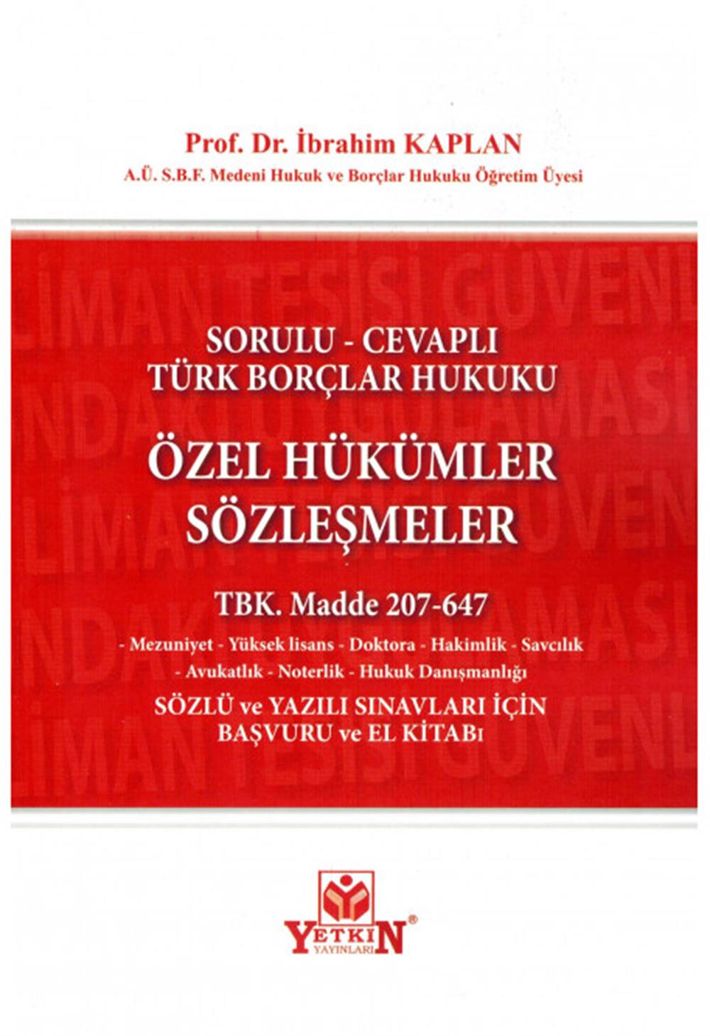 Özel Hükümler Sözleşmeler