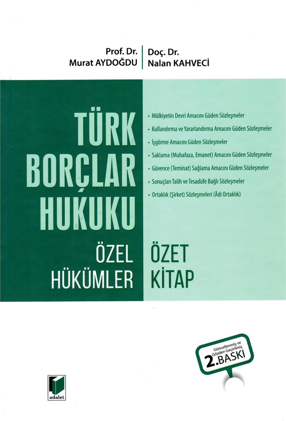 Türk Borçlar Hukuku Özel Hükümler Özet Kitap