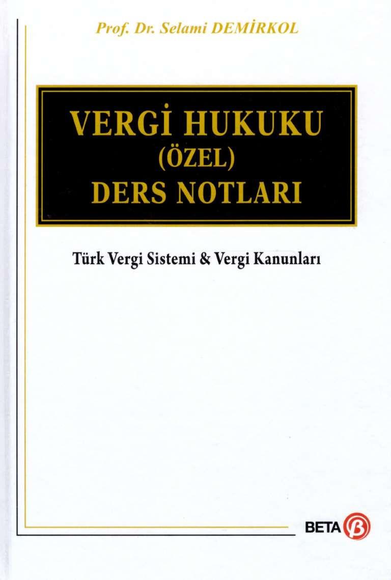 Vergi Hukuku (Özel) Ders Notları