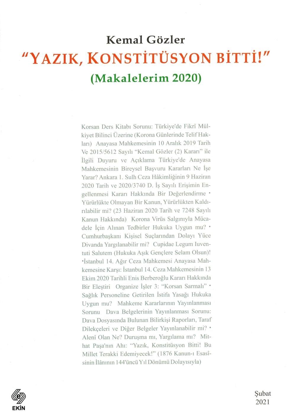 Yazık, Konstitüsyon Bitti!