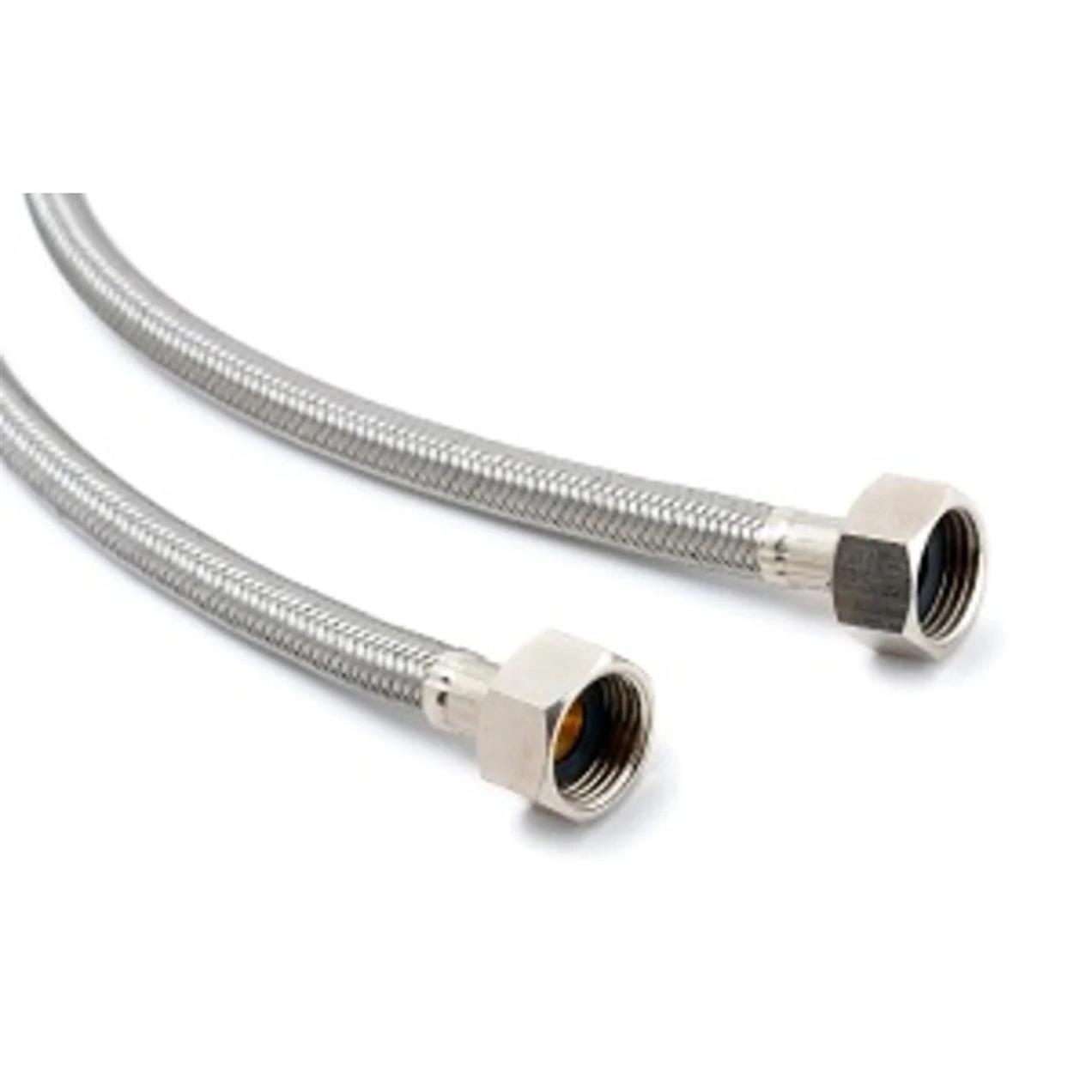2 Adet 3/8 Dişi Çelik Klozet Bağlantı Flex Hortumu Spirali 50 cm
