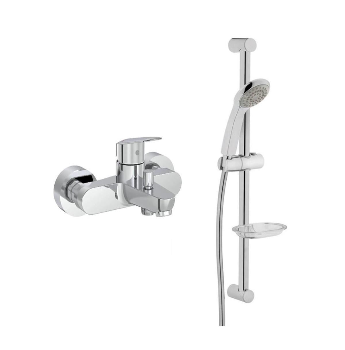 Artema Flow Round Banyo Batarya Artema Solo C Sürgülü Krom El Duşu Seti 