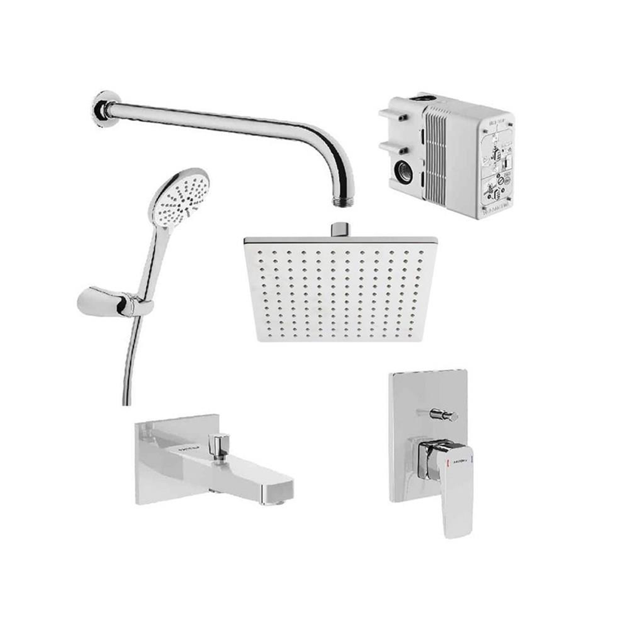 Artema Root Square Krom Ankastre Duş Seti, 6 Parça, A49280