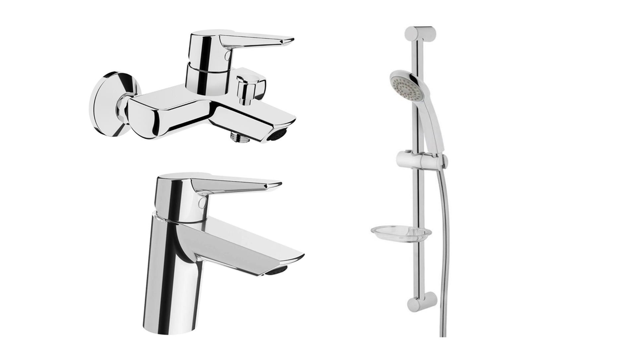 Artema Solid S Banyo Batarya Set Solo C Sürgülü El Duş Seti Takım