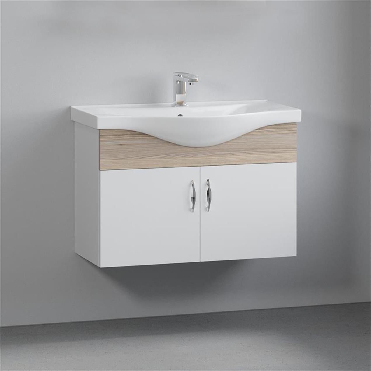 Denko Akyazı 80 cm MDF Alize Banyo Dolabı,Alt Modül ve Lavabo