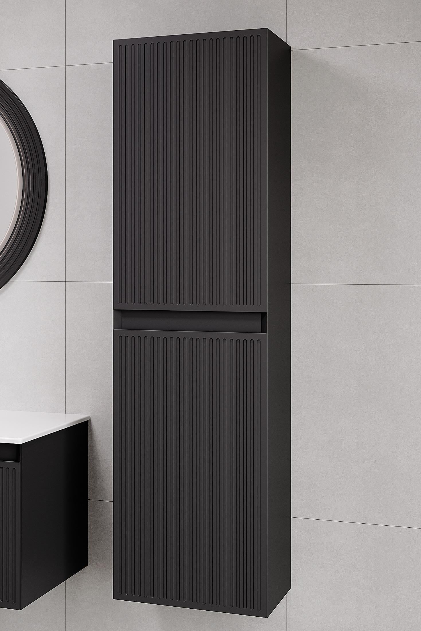 Denko Belgrad 40 cm (Antrasit) Banyo Çamaşır Boy Dolabı 