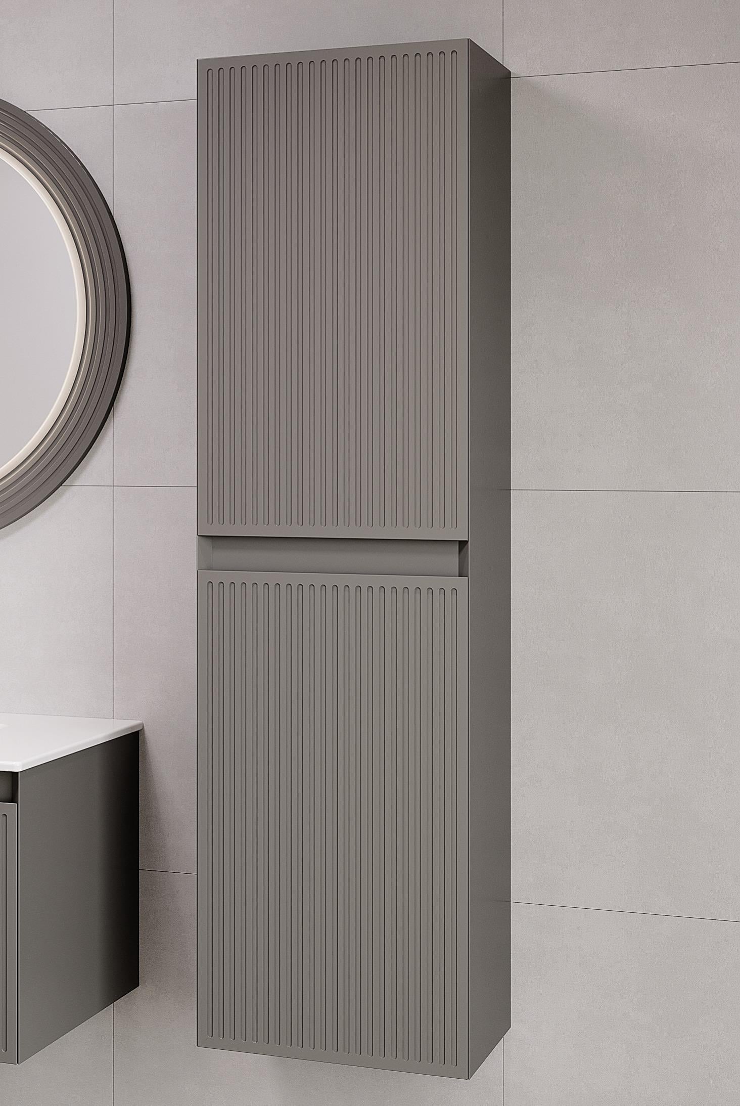 Denko Belgrad 40 cm (Çimento Gri) Banyo Çamaşır Boy Dolabı 