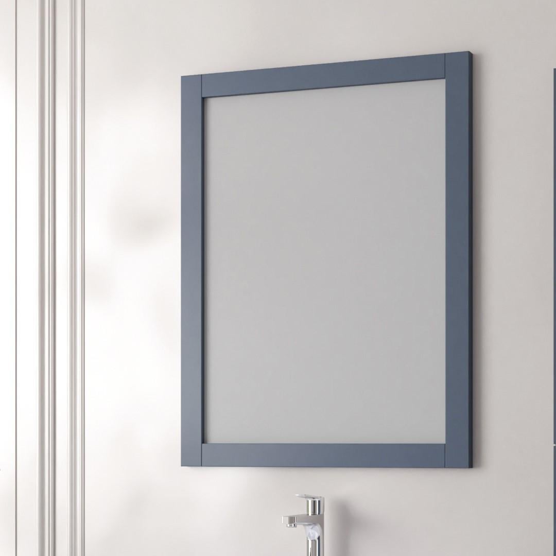 Denko Beyoğlu 75 cm MDF Mat Lacivert Banyo Dolabı Aynalı Üst Modülü