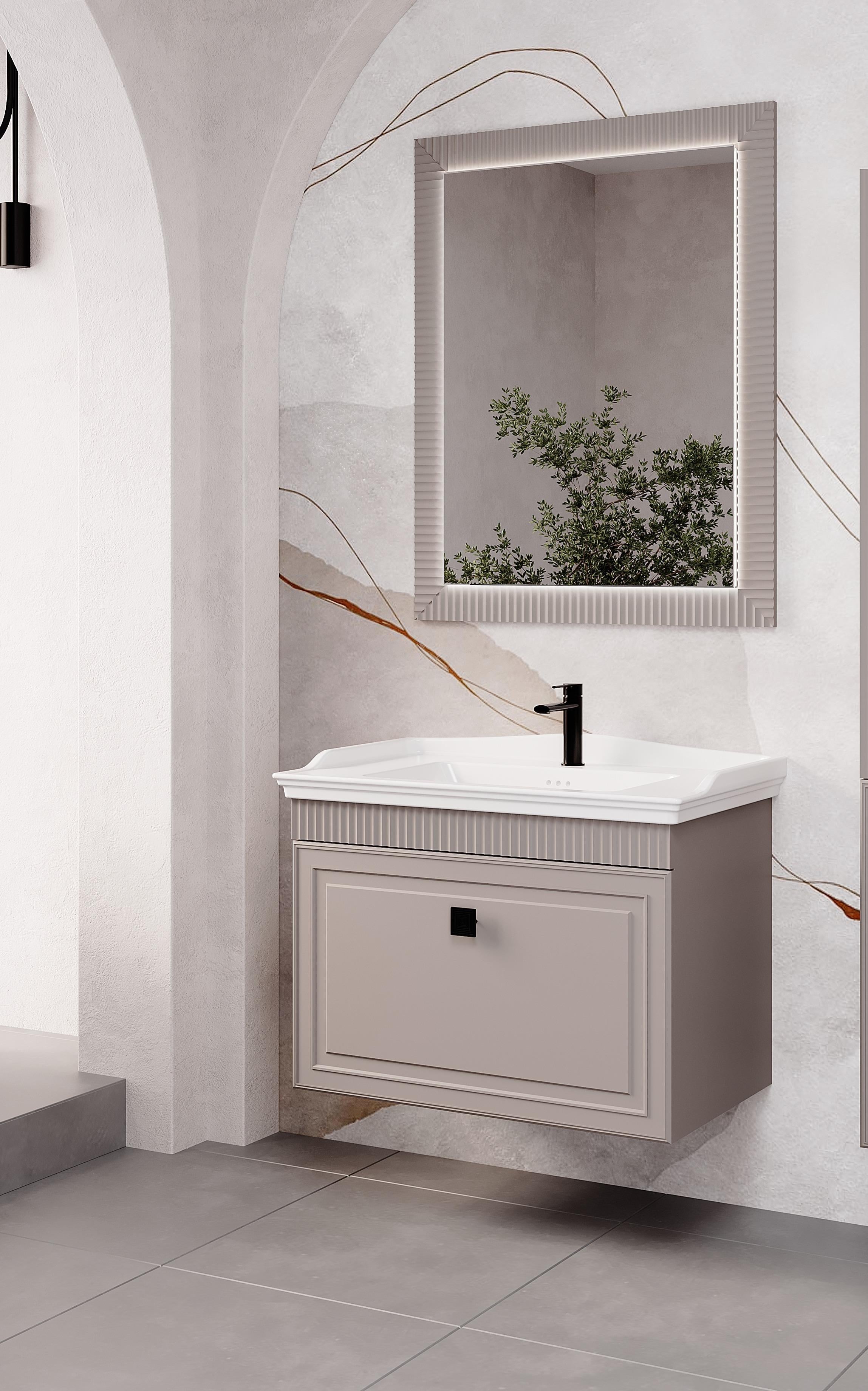 Denko Hana 80 cm (Bej) Banyo Dolabı Takımı