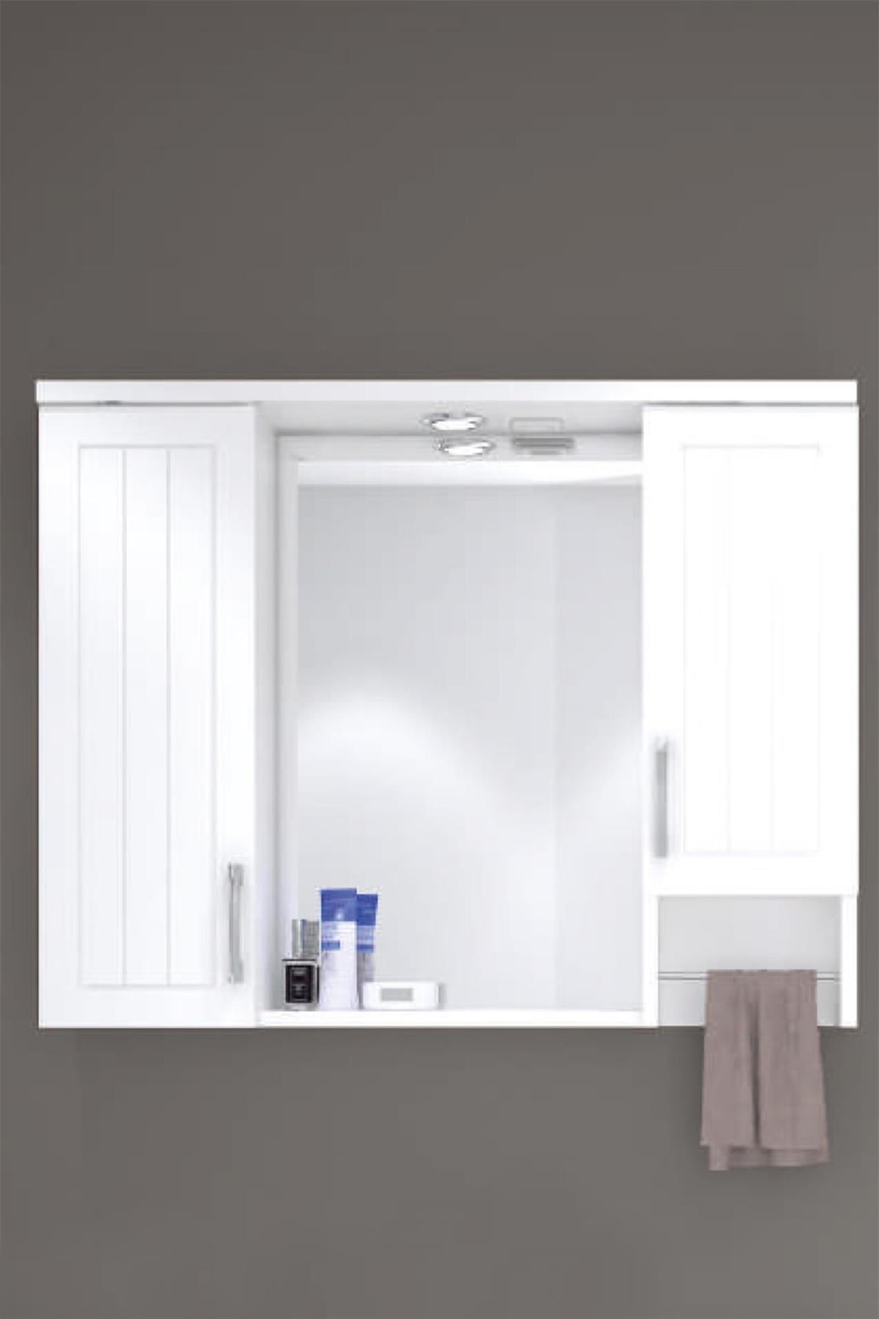 DENKO Lotus 100 cm MDF Lake Banyo Dolabı Üst Modülü