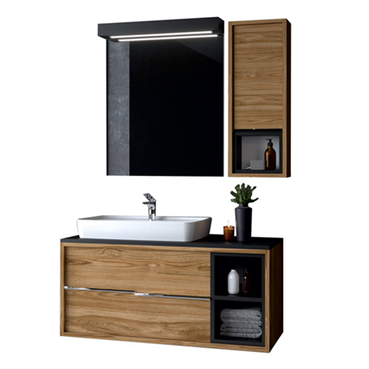 Denko Matia 100 cm MDF Banyo Dolabı Takımı