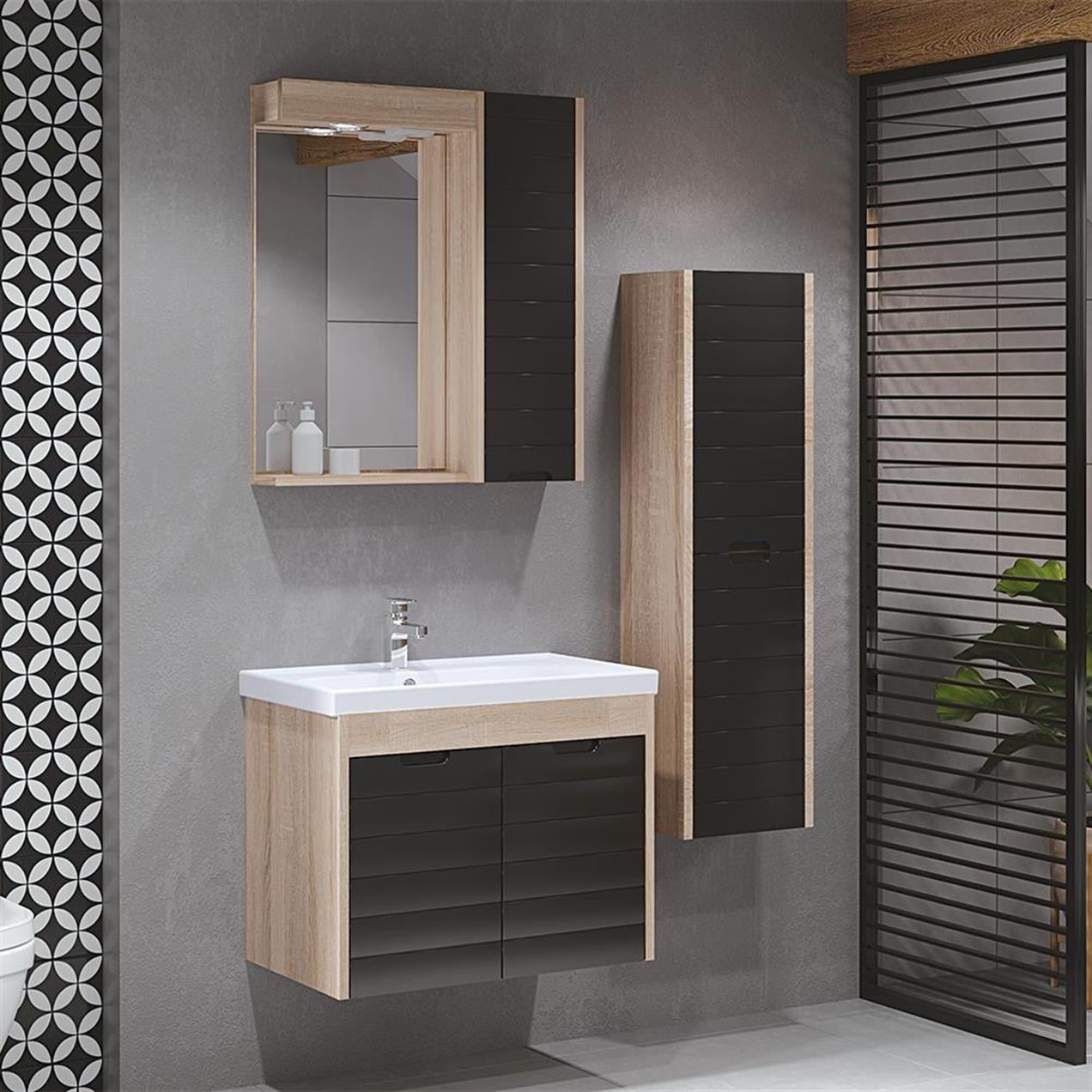 Denko Mostar 70 cm Banyo Dolabı Takımı ve Boy Dolabı