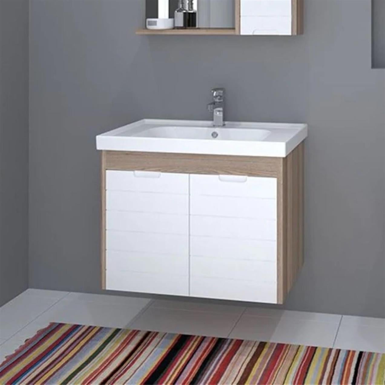 Denko Mostar 70 cm MDF Banyo Dolabı Takımı Alt Modül