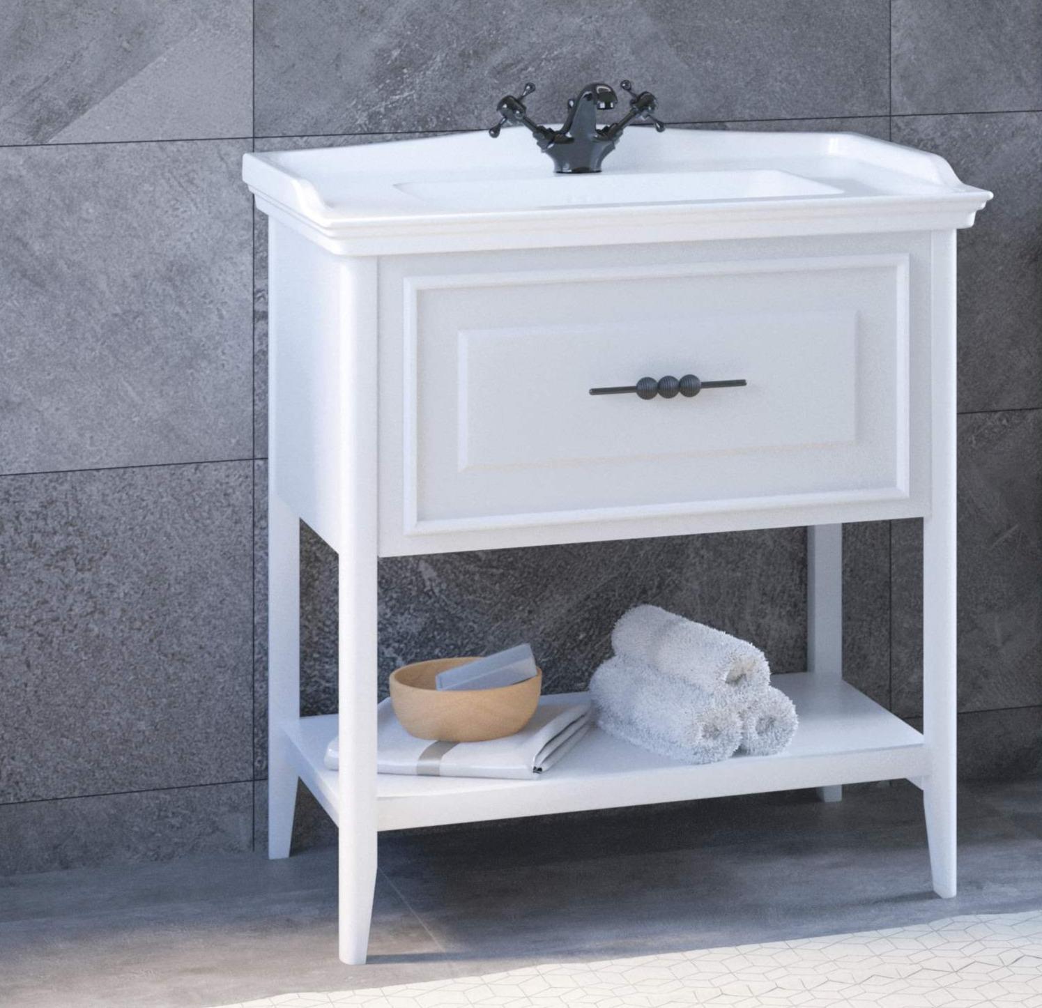 Denko Öykü 80 cm (Beyaz) Banyo Dolabı (Alt Modül Lavabo)