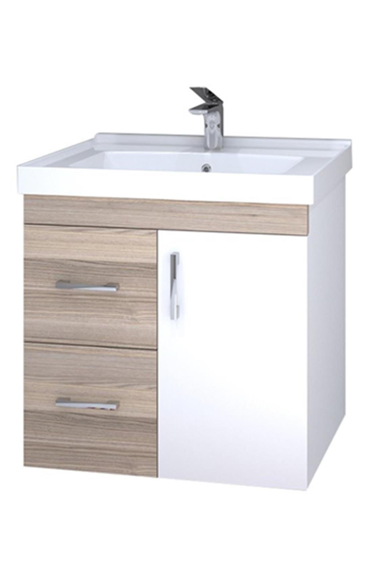 Denko Petra 65 cm MDF Banyo Dolabı Alt Modül ve Seramik Lavabo