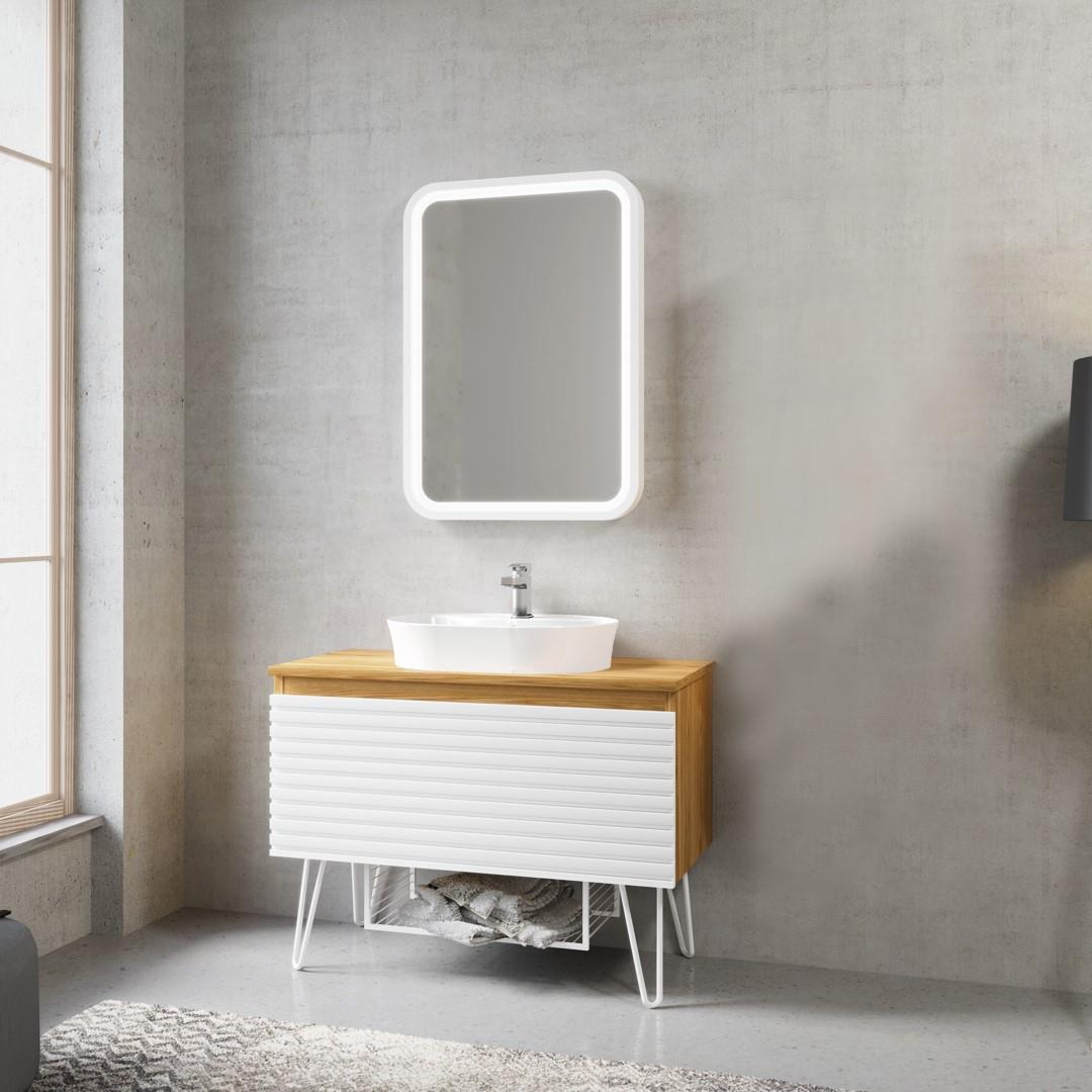 Denko Taylan 85 cm MDF Beyaz Banyo Dolabı Takımı